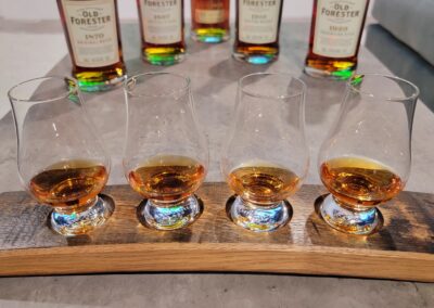 Tasting stave with glasses