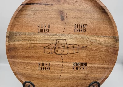 Laser engraved wooden plate - cheese tray blueprint