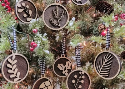 2-ply ornaments hanging in Xmas tree