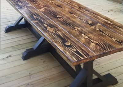 Outdoor Shou Sugi Ban dining table