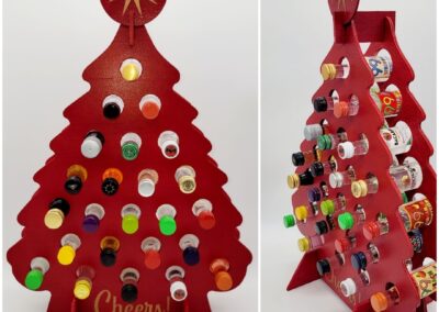 Mini liquor bottle Xmas tree (red)