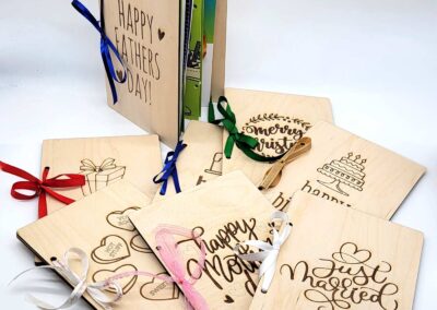 Cardsakes laser-cut & engraved greeting card binders