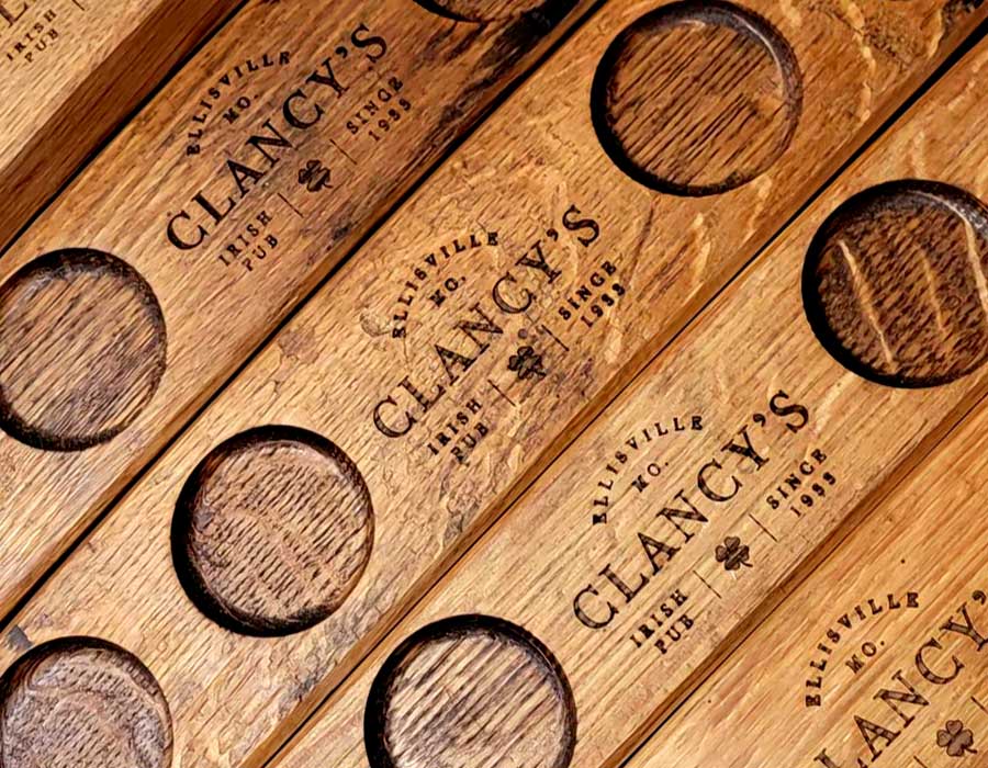 Clancy's Irish Pub flight staves