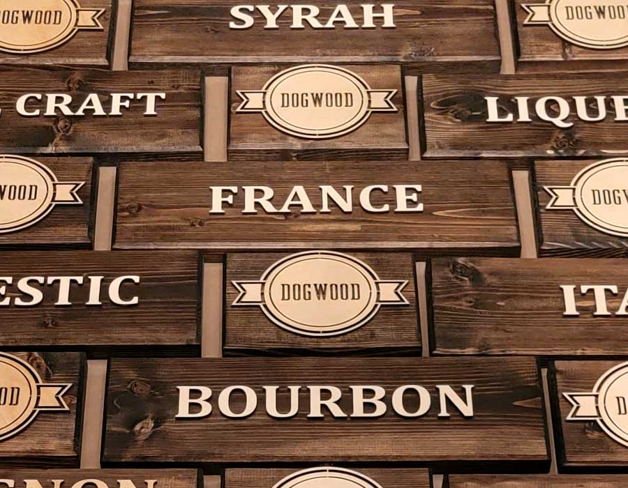 Dogwood Wine & Spirits in-store signage