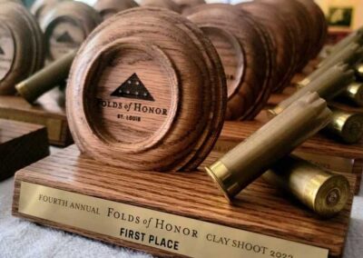 Folds of Honor clay shoot trophies