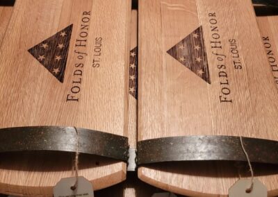 Folds of Honor barrel head serving trays