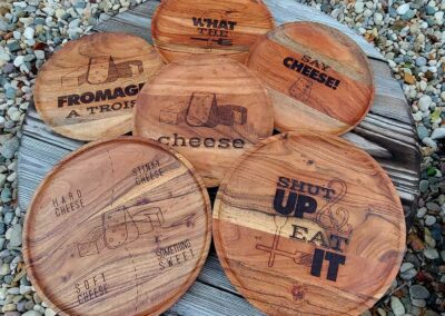 Laser engraved wooden plates