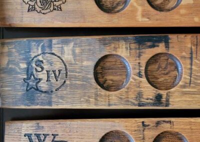 Barrel stave minibar logo engravings