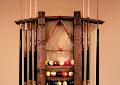 Barrel stave billiards rack