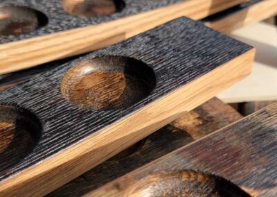 Concave tasting stave close-up