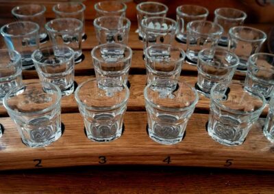 Shot staves with glasses