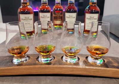 Tasting stave with glasses